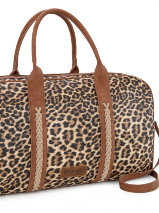 Wrangler Handbags - Wrangler Whipstitch Collection Duffle Bag - Leopard NWT